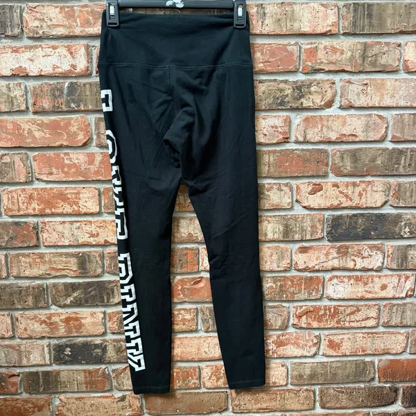 Pink Victorias Secret Stretch Yoga Leggings Size Small Collegiate Logo Pull On - Image 4