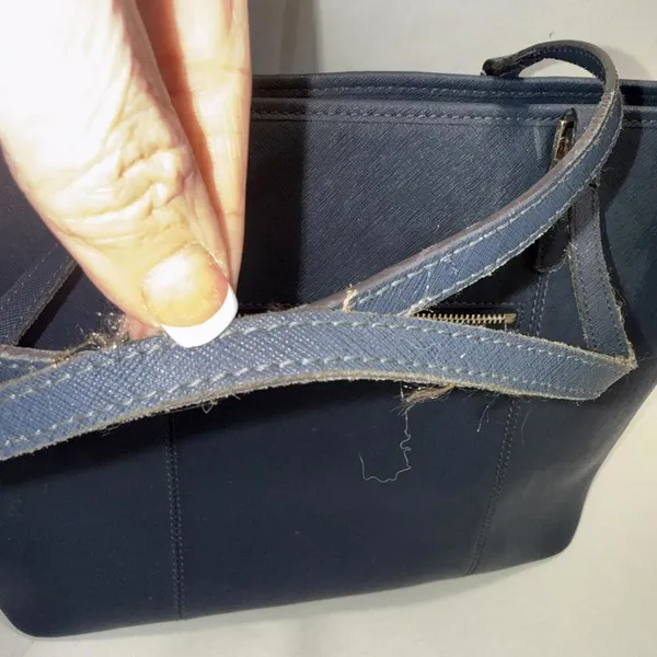 Rowallan‎ Large Old Money Minimalist Navy Blue Canvas Tote Purse - Image 10