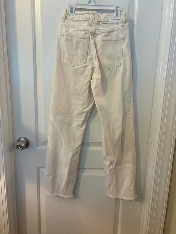 zara size 2 cream straight leg jeans - Image 2