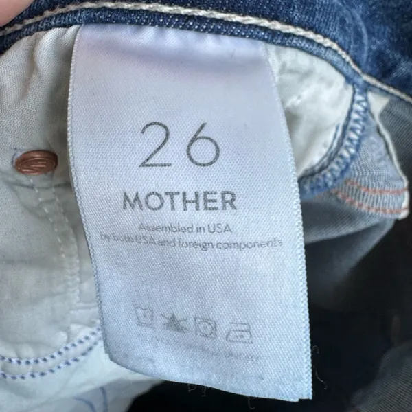 MOTHER The Insider Crop Step Chew Dancing On Coals Flare Hem Size 26 Blue - Image 8