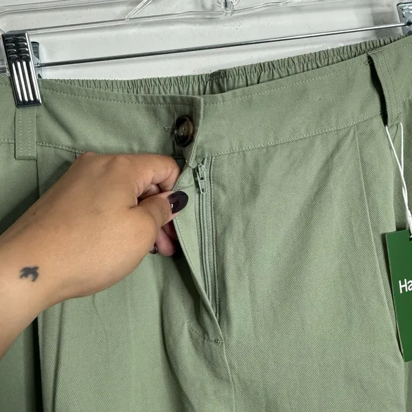 NWT Halara Mid Rise Zipper Pocket Casual Cotton Joggers Laurel Green XL‎ Comfy - Image 8