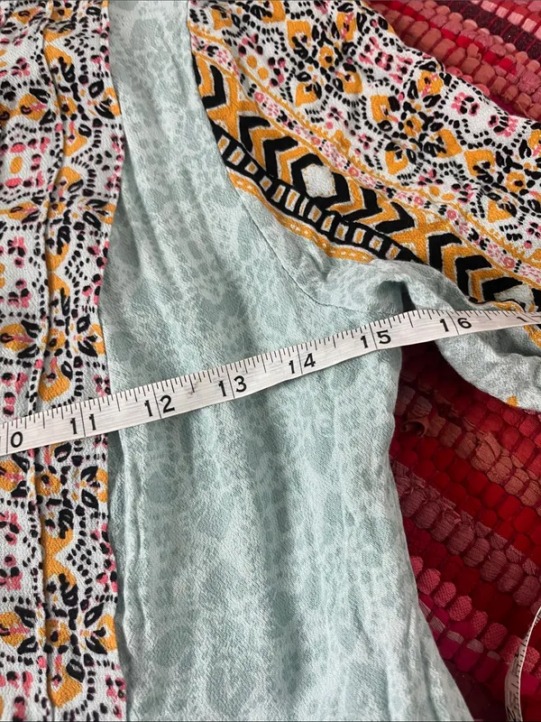 Free People Tegan Border Printed Mini Dress (Sz 8) Multi Color - Image 9