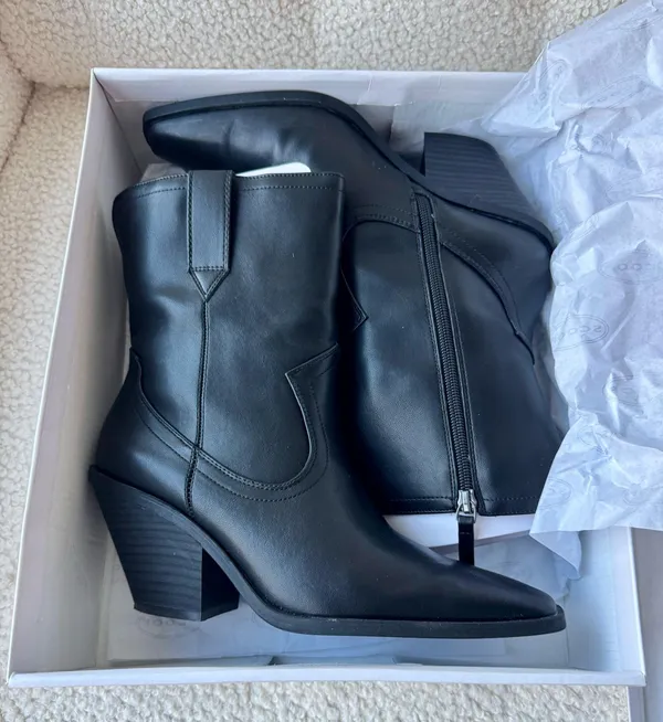 Scoop NYC Womens Black Western Style Mid Calf Boots Shoes Size 8.5 - Image 2
