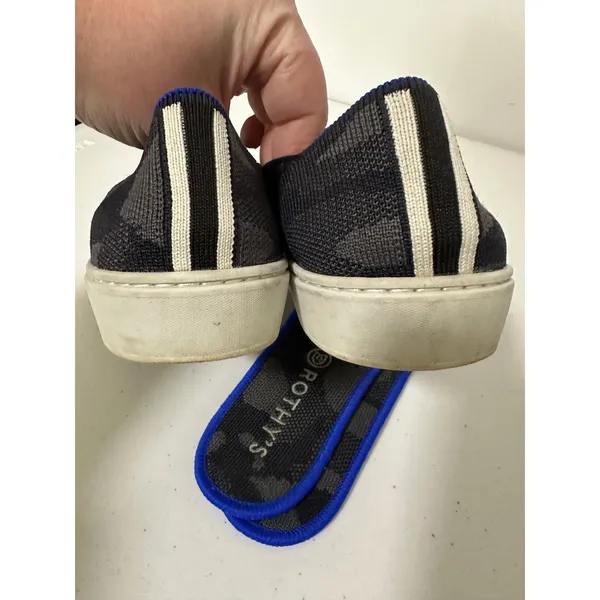 Rothys The Original Black Gray Camo Slip on‎ Sneaker Shoes Womens Size 8 Casual - Image 8