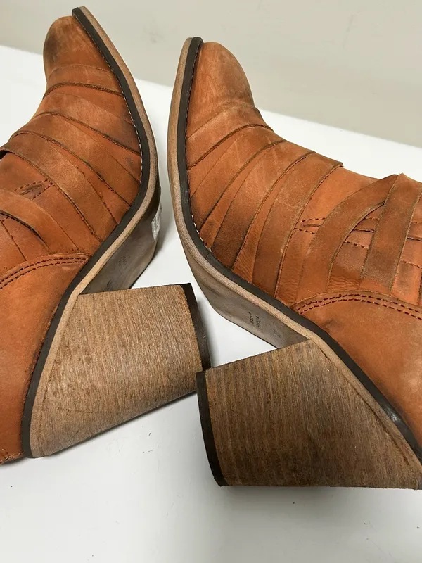 Free People Hybrid Strappy Leather Booties Terracotta Tan Size 9 - 9.5 US 40 EU - Image 12