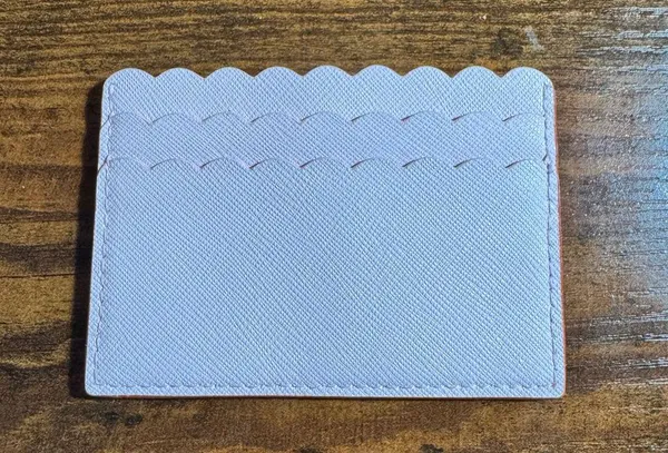 Kate Spade Coral and Pink Morris Lane Leather Card Holder with Scalloped Edge - Image 8