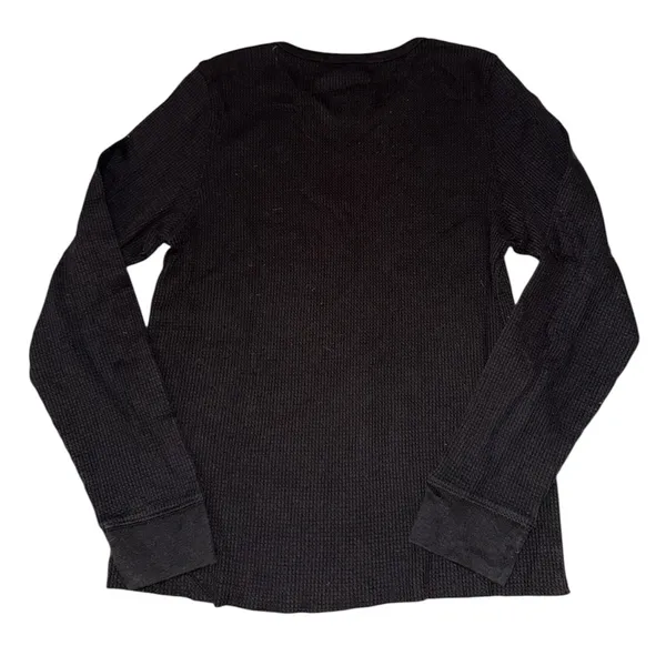 American Eagle black waffle knit long sleeve women’s size large - Image 2