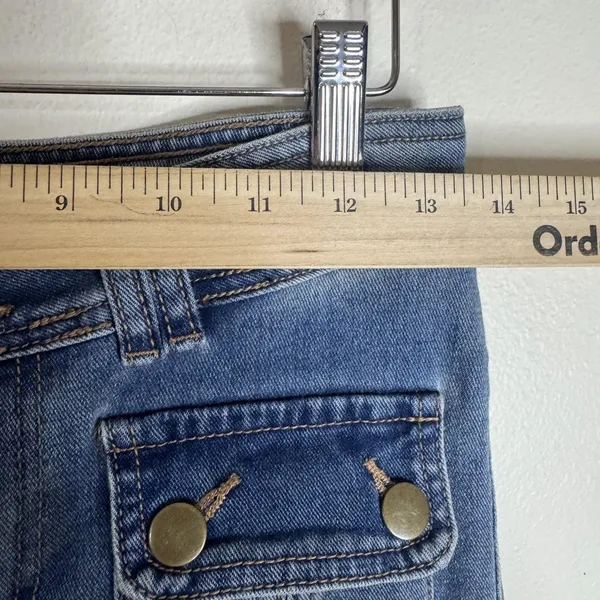 Rewash Jeans Womens 4 Blue Medium Wash Low Rise Flare Stretch bell bottoms y2k - Image 5