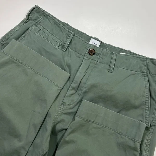 Gap Straight Khaki‎ Green Cotton Chino Pants Casual Trousers Womens 8 - Image 3