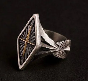 925 Silver Plated Cross Ring for Men Women,Punk Ring,Hip Hop Ring - Image 3