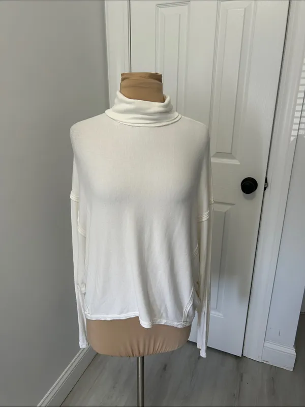 We The Free Alameda Batwing Turtleneck Pullover Ivory - Image 4