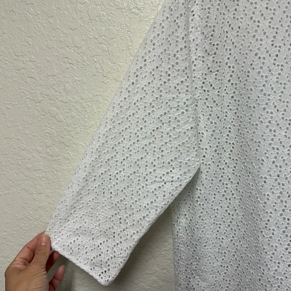 TALBOTS Woman White Eyelet Blouse - Image 7