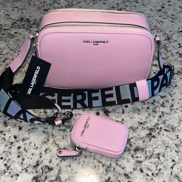 Karl Lagerfeld Paris Maybelle Camera Crossbody Bag Blush Pink NWT‎ - Image 3