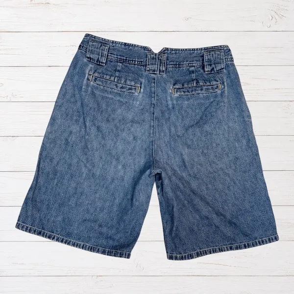 Vintage 90s White Stag Blue Denim Jorts Cargo Utility Shorts V-Notch Waistband - Image 3