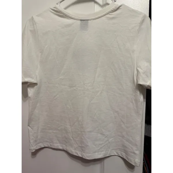 Vibe N White Be Kind To‎ Your Mother Earth Daisy Embroidered Crop Tee Shirt XS - Image 3