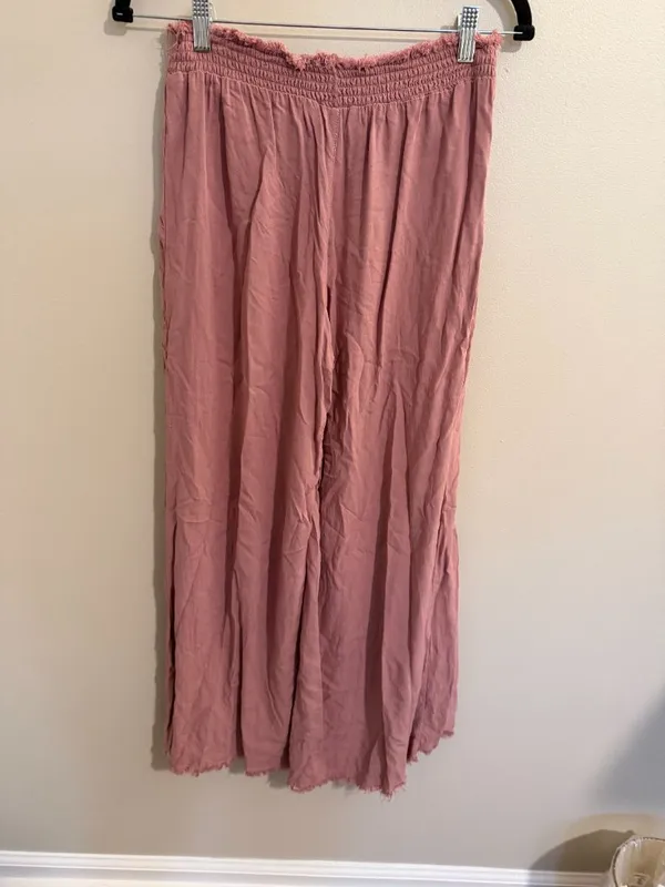 Vanilla Star Women’s Pink Wide-Leg Tassel Drawstring Pants - Image 7