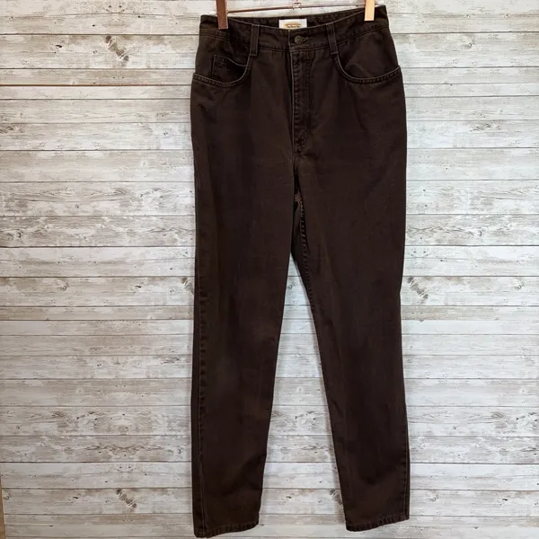 Talbots Petite Womens 4P Jeans Brown Straight Leg 100% Cotton - Image 3