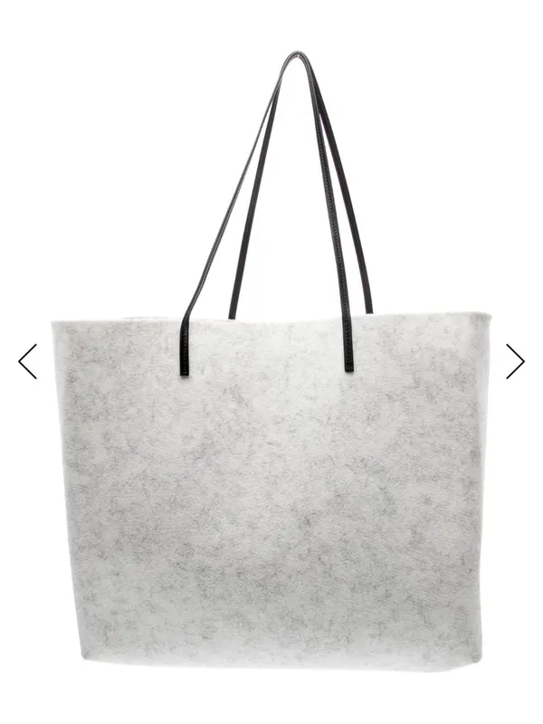 Prada White Felt Tote with Black Logo and Red Script - Image 3