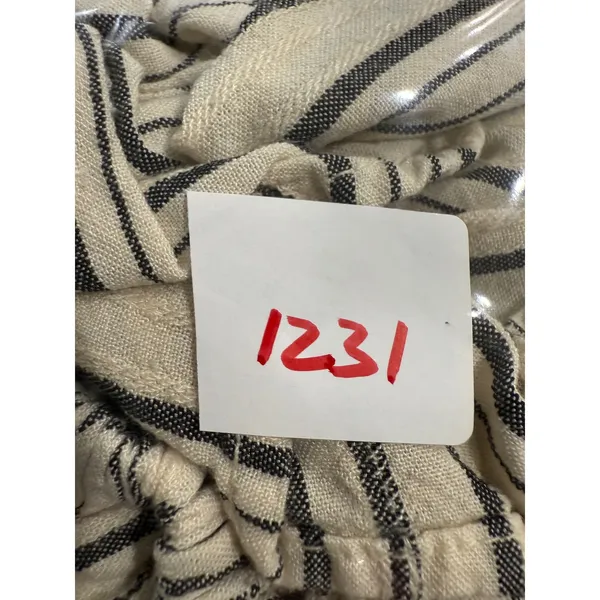 Free People Striped‎ Tunic Top Blouse Women's M/M Medium Long Sleeve Ivory Black - Image 8