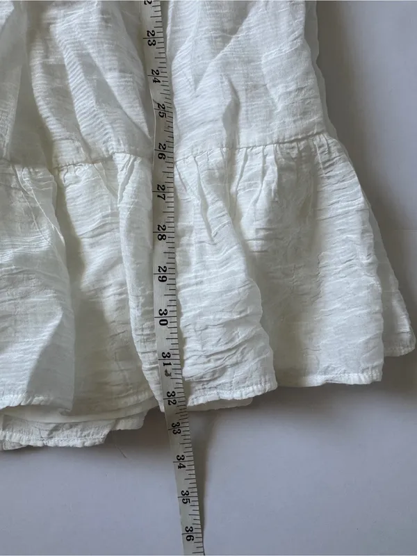 Selfie Leslie Secret Garden Long Sleeve Smocked Bodice Dress White Size XS NWT - Image 6