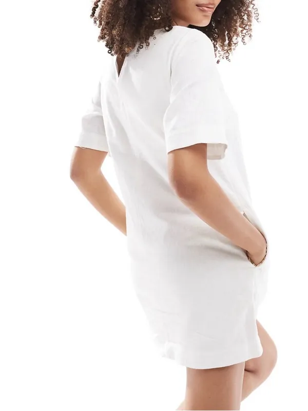 Abercrombie & Fitch White Short Sleeve Mini Dress - Image 2