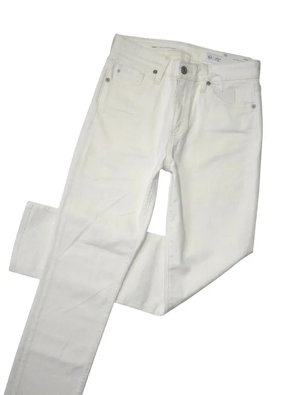 NWT Adriano Goldschmied AG Mari in Powder Ivory Slim Straight Stretch Jeans 26 - Image 2