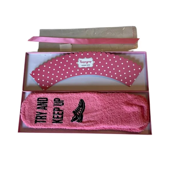 Pink Running Socks One Bad Mother Runner Cupcake Gift - Image 5