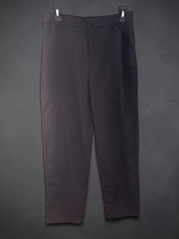 Women's Black Casual Cropped Pants Size L - Image 2