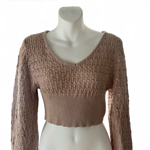 Altar'd State Beige Knit Pullover - Image 3