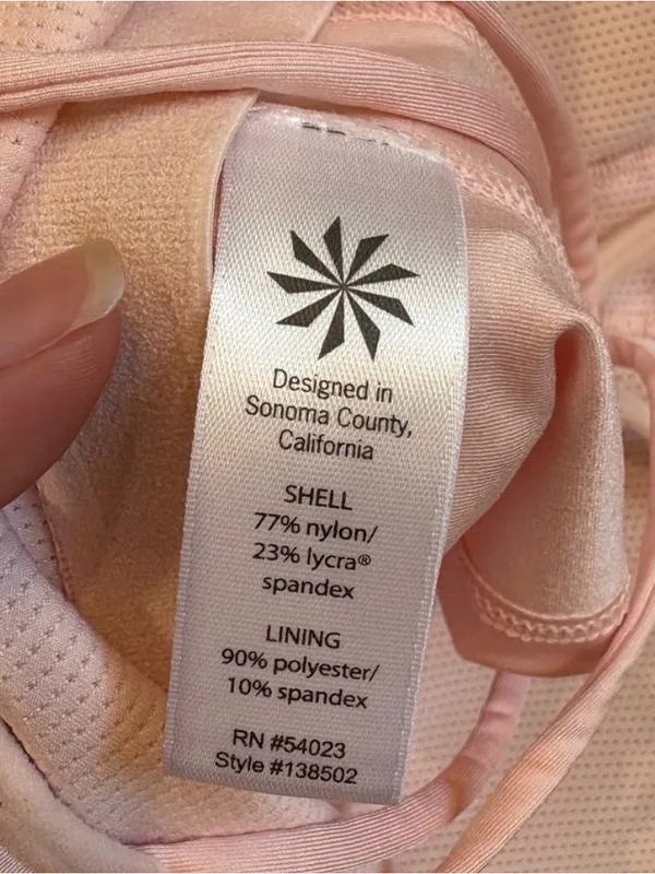 Athleta Medium Pink Longline Sports Bra Crop Tank Strappy Back Yoga Activewear - Image 3
