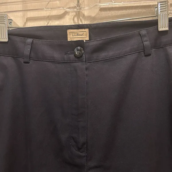 LL Bean Womens Navy Blue‎ Cotton Stretch Chino Crop Pants Size 14 Reg 0DVJ6 - Image 3