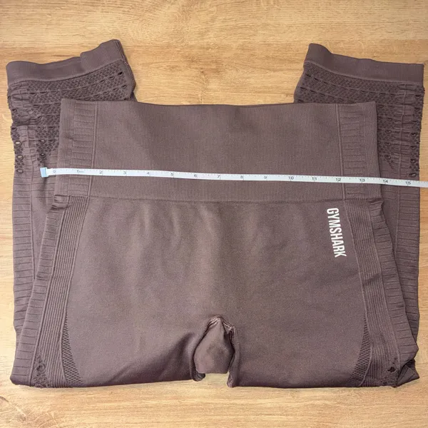 Gymshark Energy+ Seamless Cropped Leggings Size Small Adjustable- Brown - Image 7