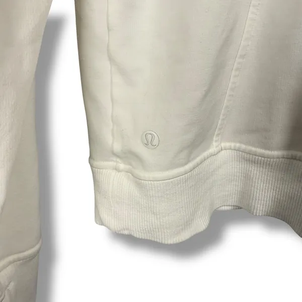 Lululemon Scuba White Pullover Hoodie Sweatshirt Size‎ 6 Raglan Sleeve - Image 4