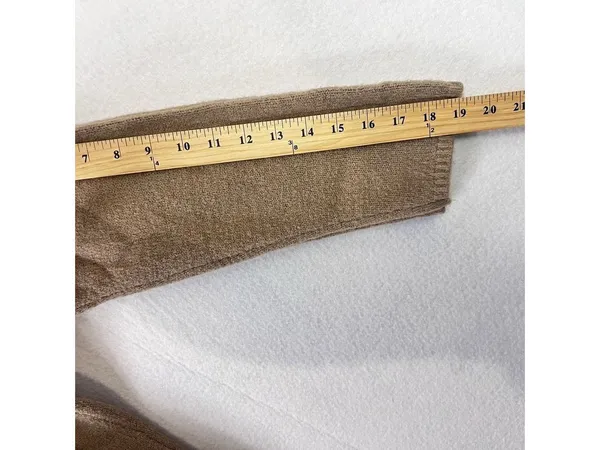 Chico's Open Front Faux-Pearl Cardigan Sweater Size 1 Medium Wool Blend Brown - Image 12
