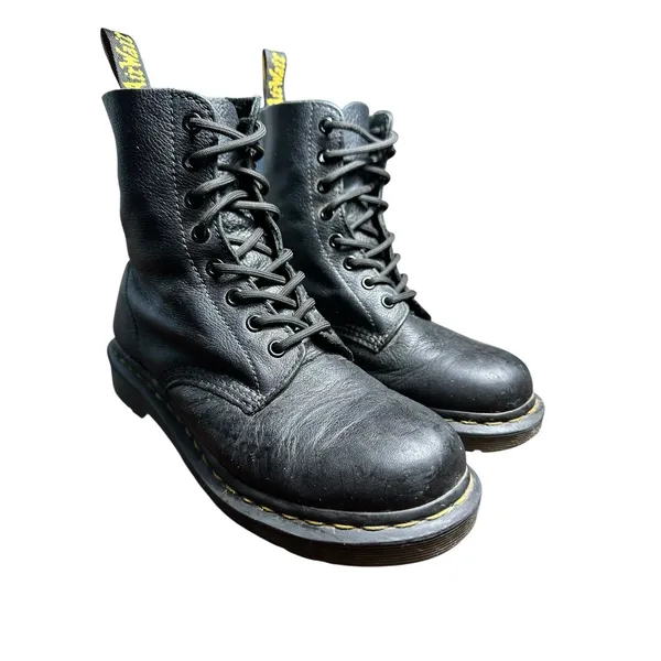 Dr. Martens Pascal Womens 8 Black Leather Lace Up Air Wair Boots AW004 #S25-3 - Image 3