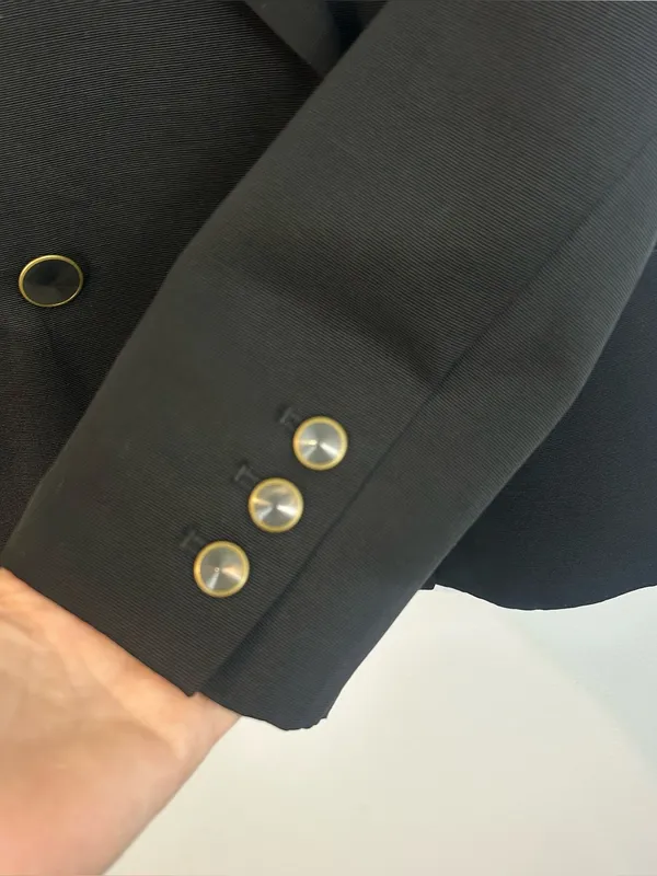 Cabi Luxe Tux Black Doulbe Breasted Blazer Jacket Size 8 - Image 5