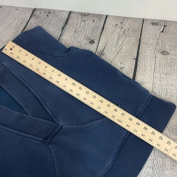 Old Navy Y2K Hooded with faux fur Sweatshirt Navy Blue size XL - Image 11