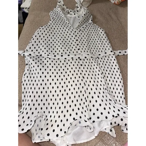 Endless rose white and back polka dot ruffle dress - Image 6