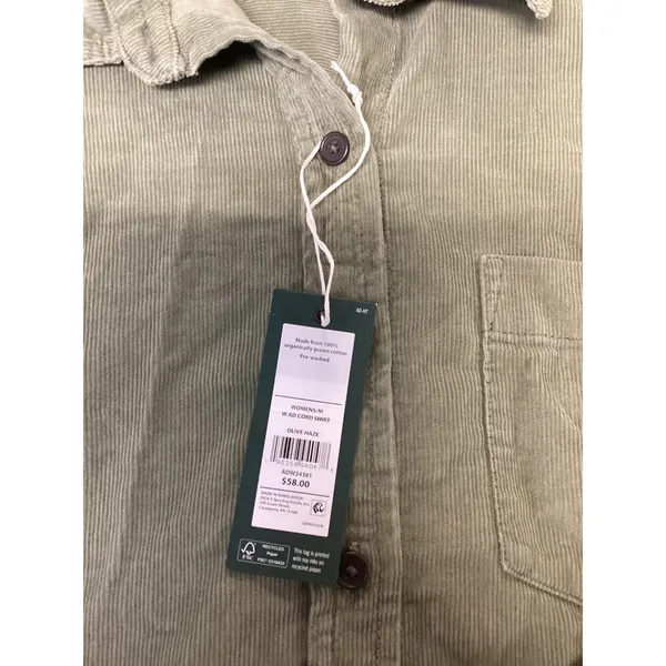 Alpine Design Womens Olive Haze Corduroy Shirt Organic Cotton ADW24301 M - Image 2