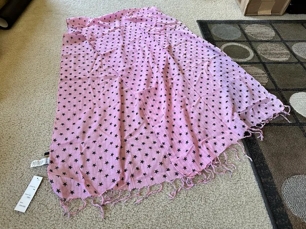 Chaudry KC Pink Star Print Scarf - Lightweight Scarf NWT - Image 3