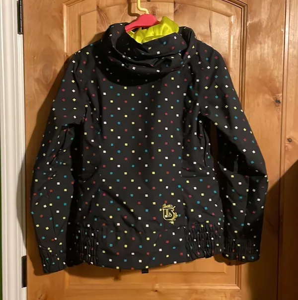 Burton Lush Black Multi Squares Snowboard Ski Jacket $249.95 EUC Wmn’s S - Image 4