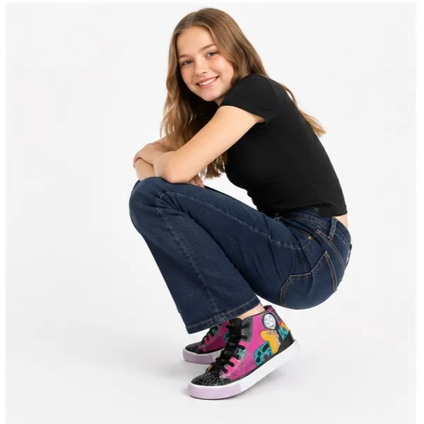 Disney Womens Sneakers Size 8 Black Purple Nightmare Before Christmas High Top - Image 4