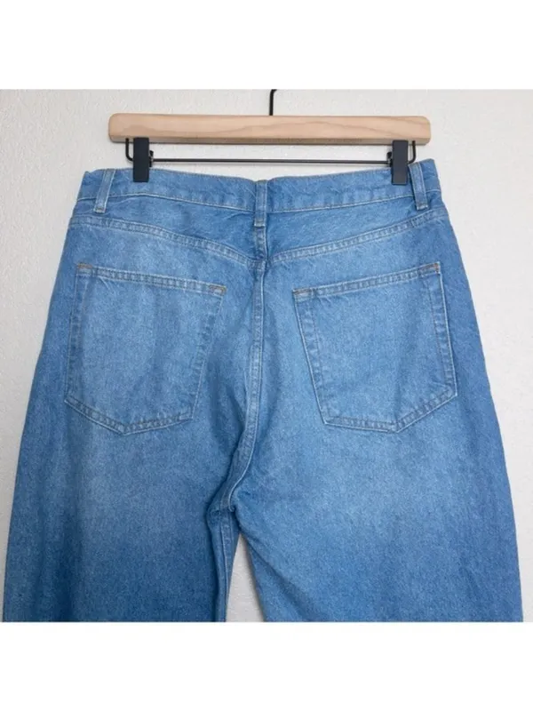 NWT Reformation Cynthia High Rise Straight Leg Jean 30 Mykonos Relaxed Blue - Image 11