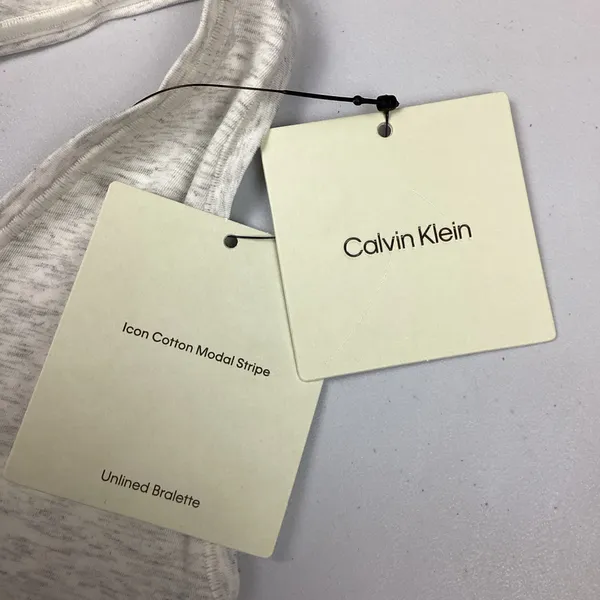 Calvin Klein Icon Cotton modal Stripe unlined bralette Medium NEW! - Image 3