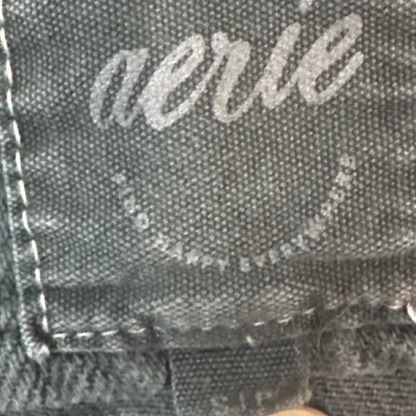 Aerie Womens Wide Leg Overalls Charcoal Gray Raw Hem Denim Size‎ Small - Image 3
