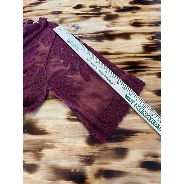 Everleigh Size M Burgundy Red Lace Open Front Duster Bohemian Peasant Formal‎ - Image 6