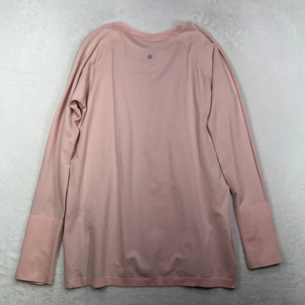 Lululemon Size 18 Swiftly Tech Long Sleeve 2.0 Pink Mist Activewear Top W3DFKS - Image 8