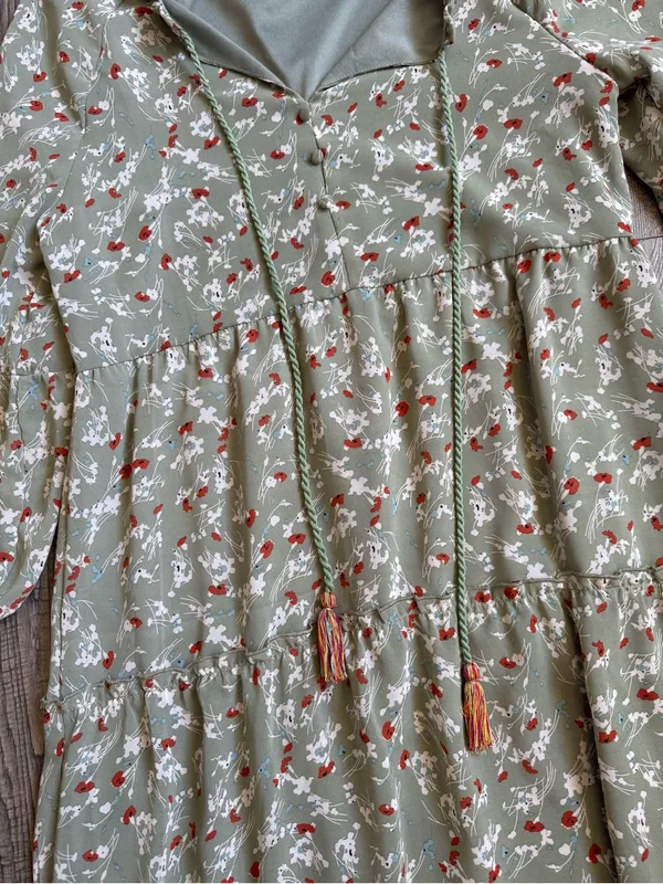 Piper & Scoot Tiered Floral Maxi Dress- Size Small - Image 3