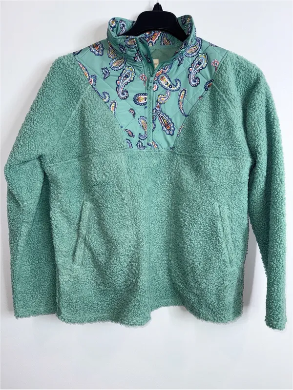 Vera Bradley Manor teddy fleece quarter zip pullover size medium - Image 2
