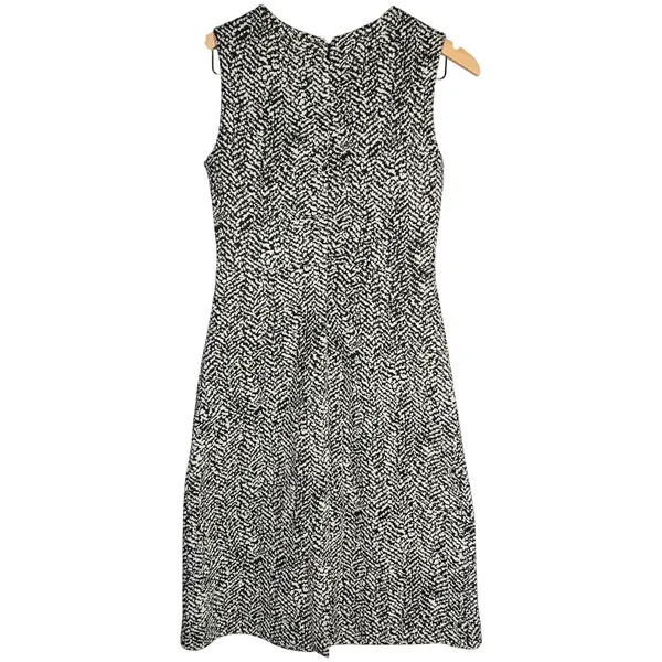 Lands End Sleeveless‎ Ponte Pencil Dress Black White Patterned Career Casual 2 - Image 2